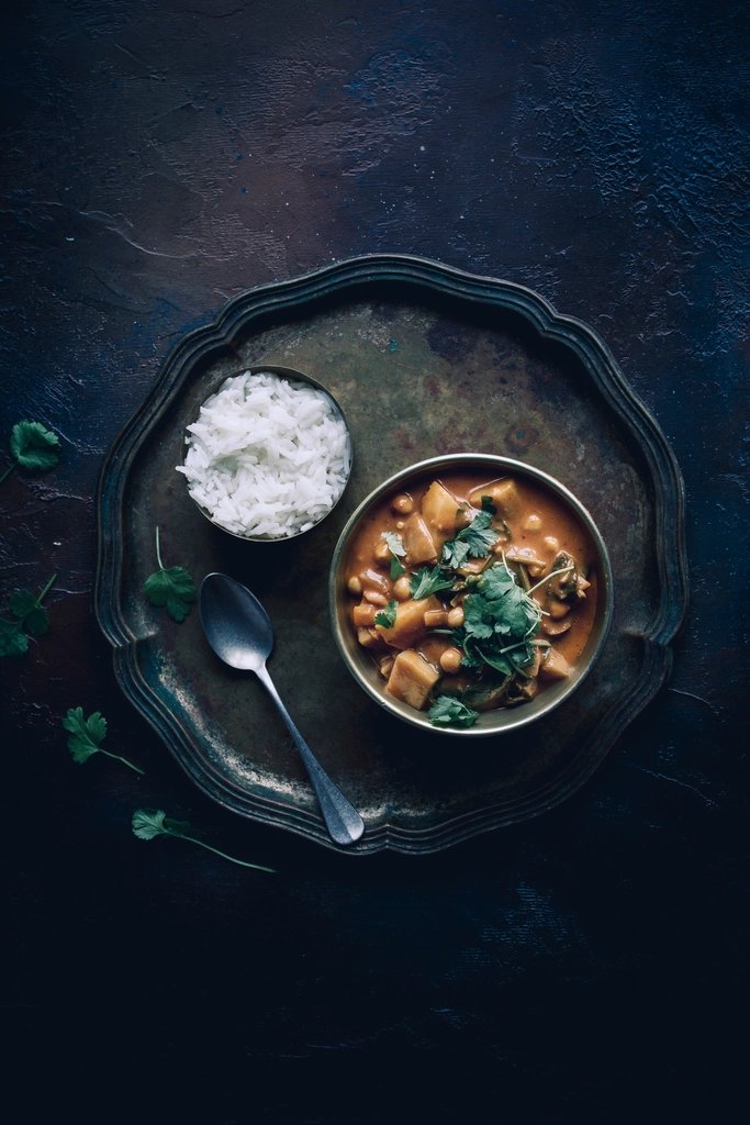 Coconut Chickpea Curry with Spinach (Vegan)